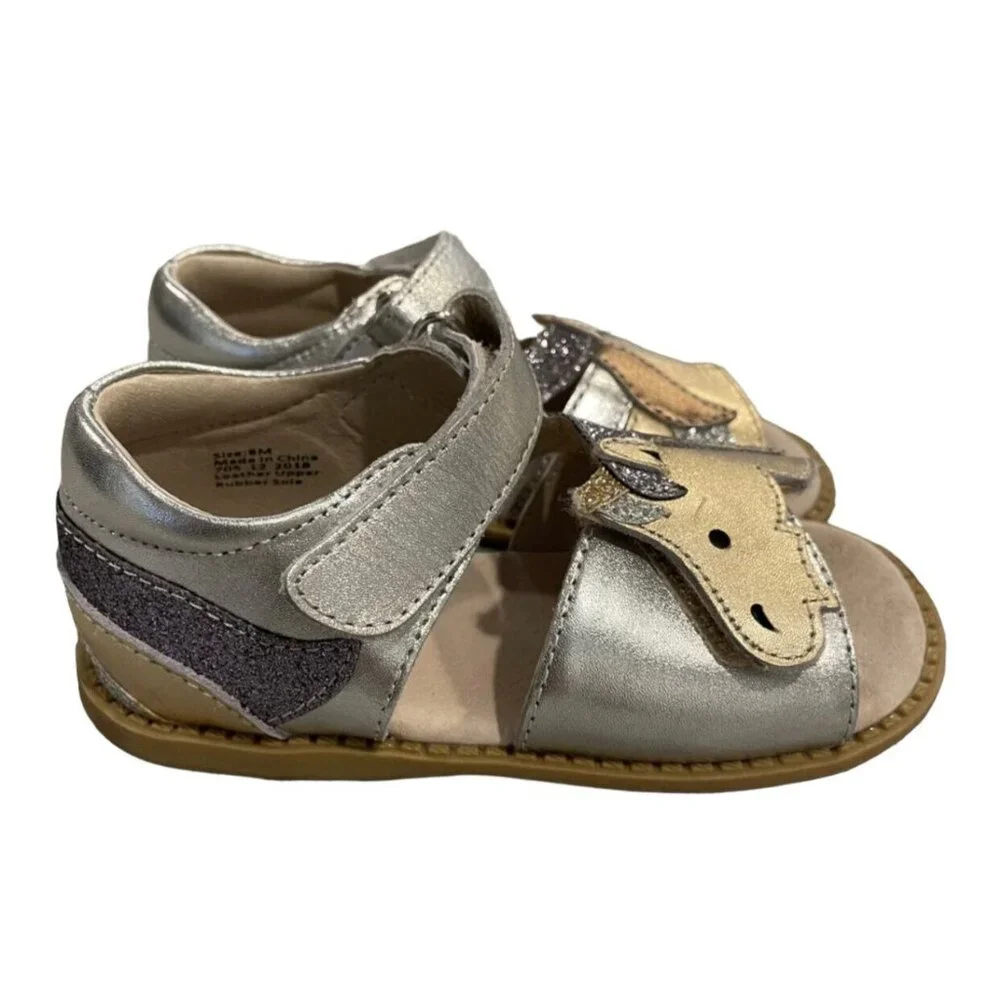 Livie & Luca 8M Metallic Leather Unicorn Sandals
